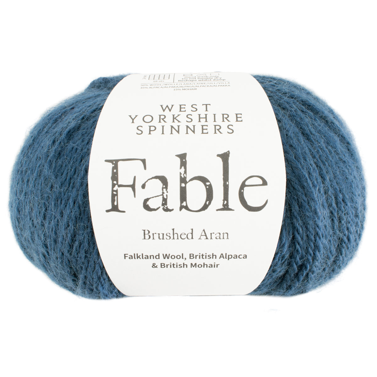 Fable Brushed Aran yarn in Fjord by West Yorkshire Spinners