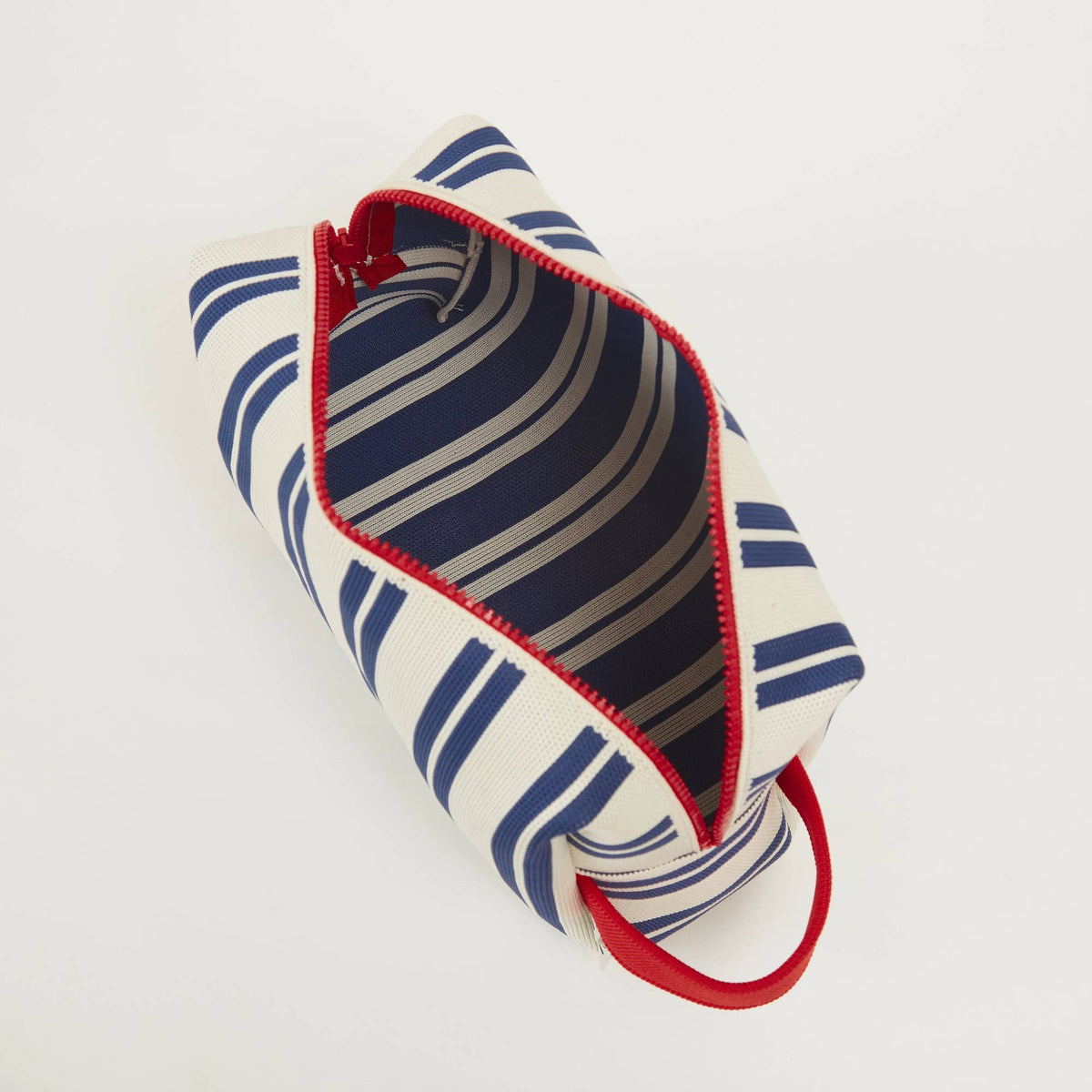 Kulturbeutel Carry & Hang - Blau/Weiß, Streifen