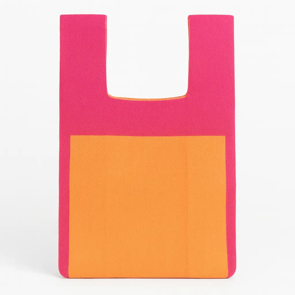 Mittlere Strick- & Häkelprojekttasche - Frame Contrast Rosa und Orange