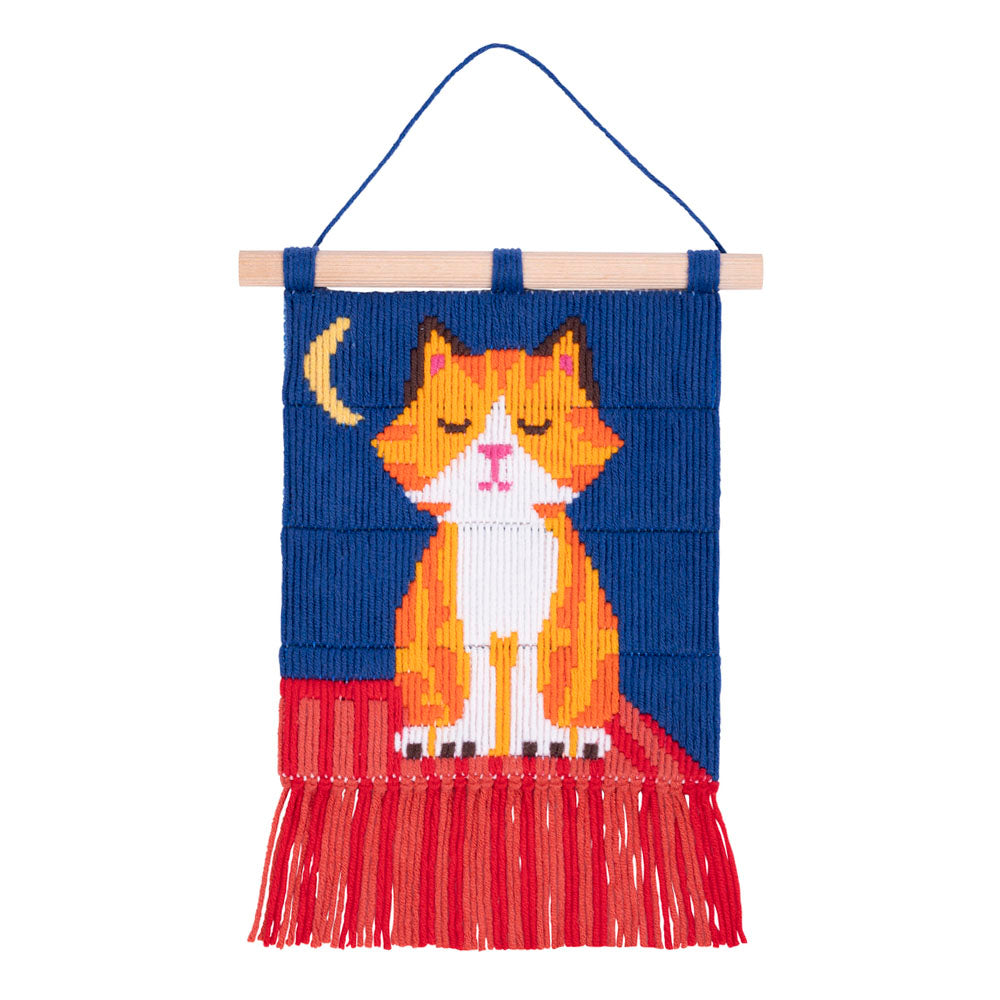 Cat Tapestry Kit for Kids, finished piece