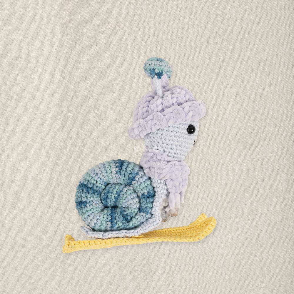 Amigurumi-Set Ski Snail von Joanna Hateley, fertiges Stück