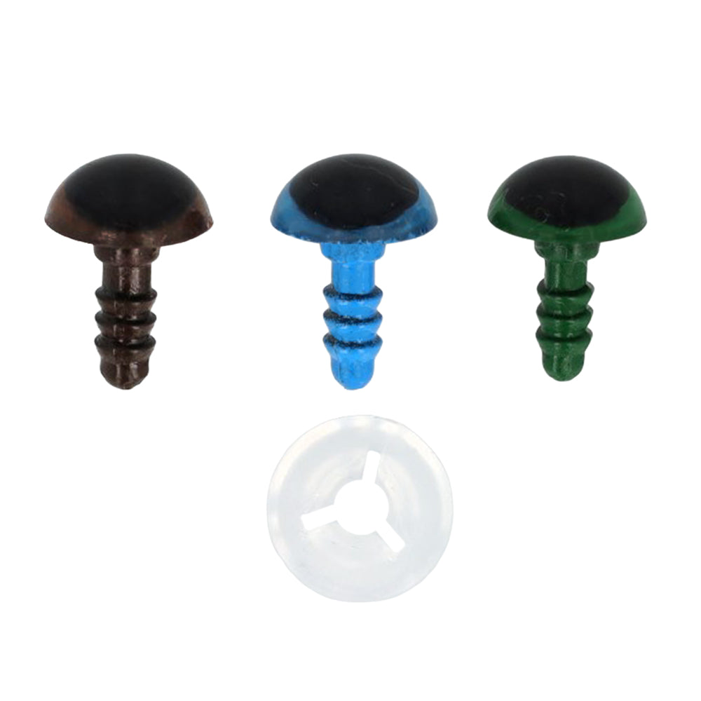 Crafties Safety Eyes Assortment 6-12 mm, eyes with washer