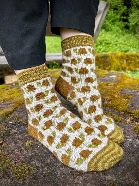 Knitted socks with tortoise