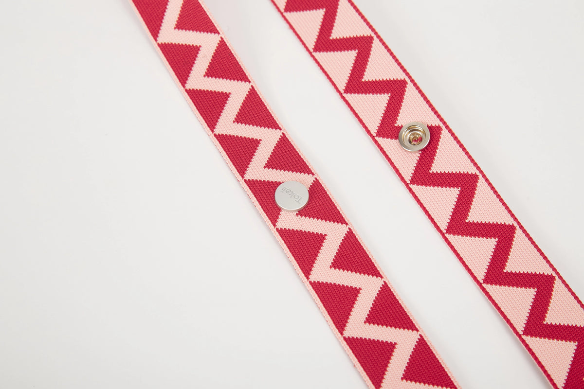 Zigzag Pattern Knit Bag Strap - Blue