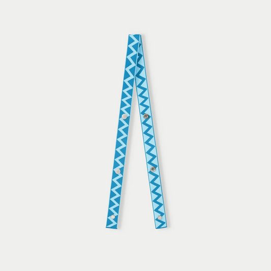 Zigzag Pattern Knit Bag Strap - Blue