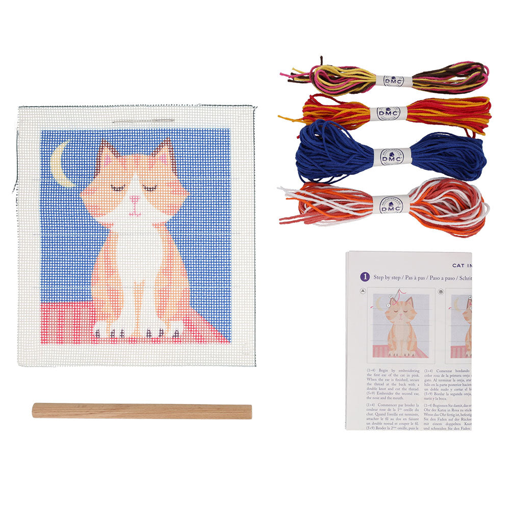 Cat Tapestry Kit for Kids, kit contents