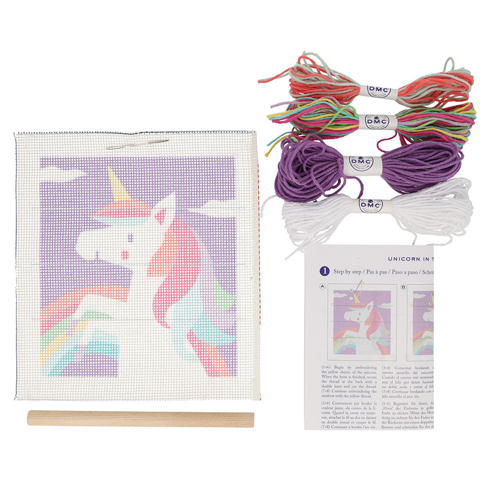 Kit de canevas Licorne pour enfants, contenu du kit