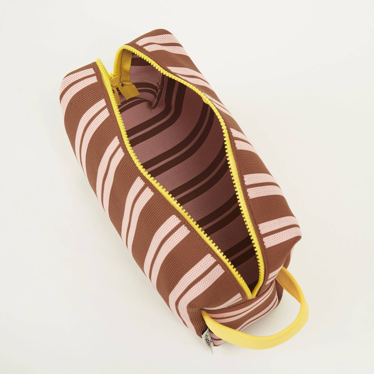 Trousse de toilette Carry & Hang - Rayures Marron/Rose