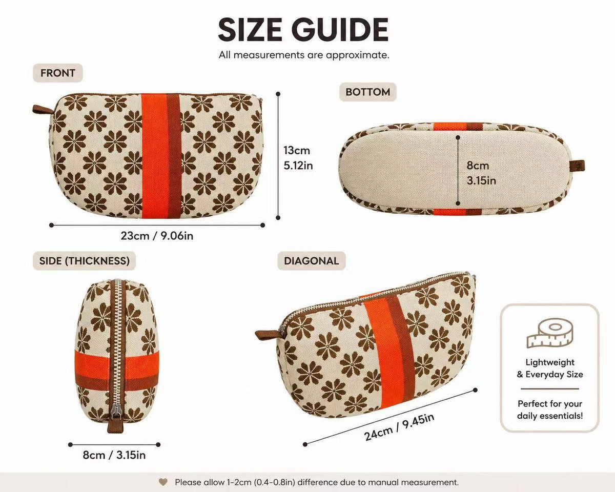 Guide des tailles du sac bandoulière croissant en maille : 23 × 15 cm