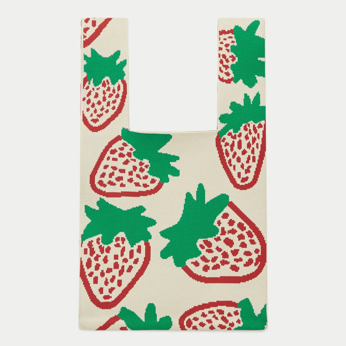 Mittlere Strick- & Häkelprojekttasche - Erdbeeren