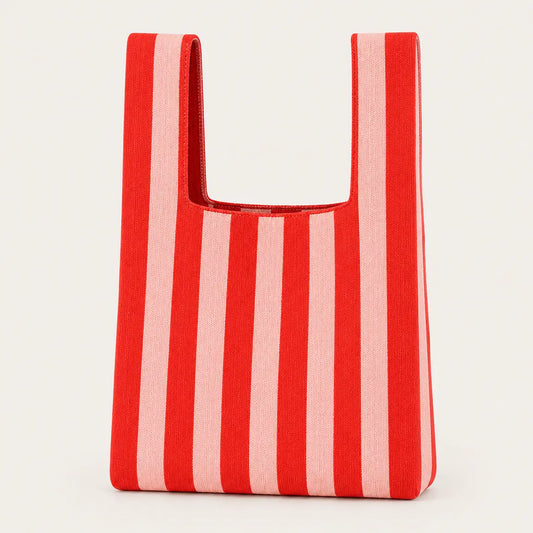 Medium Knitting & Crochet Project Bag - Red/Pink Stripe