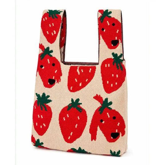 Medium Knitting & Crochet Project Bag - Strawberry Dog