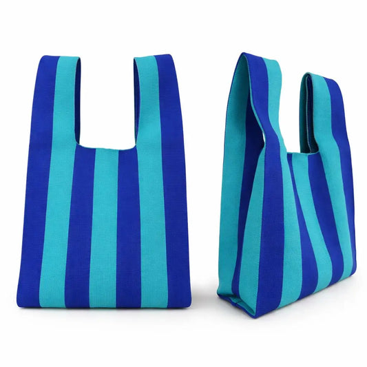 Medium Knitting & Crochet Project Bag - Blue Stripe