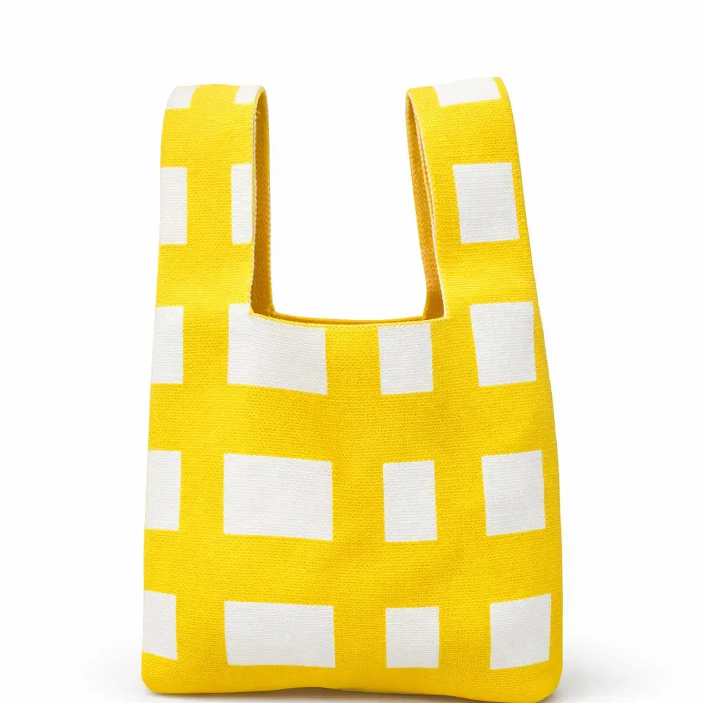 Medium Knitting & Crochet Project Bag - White and Yellow