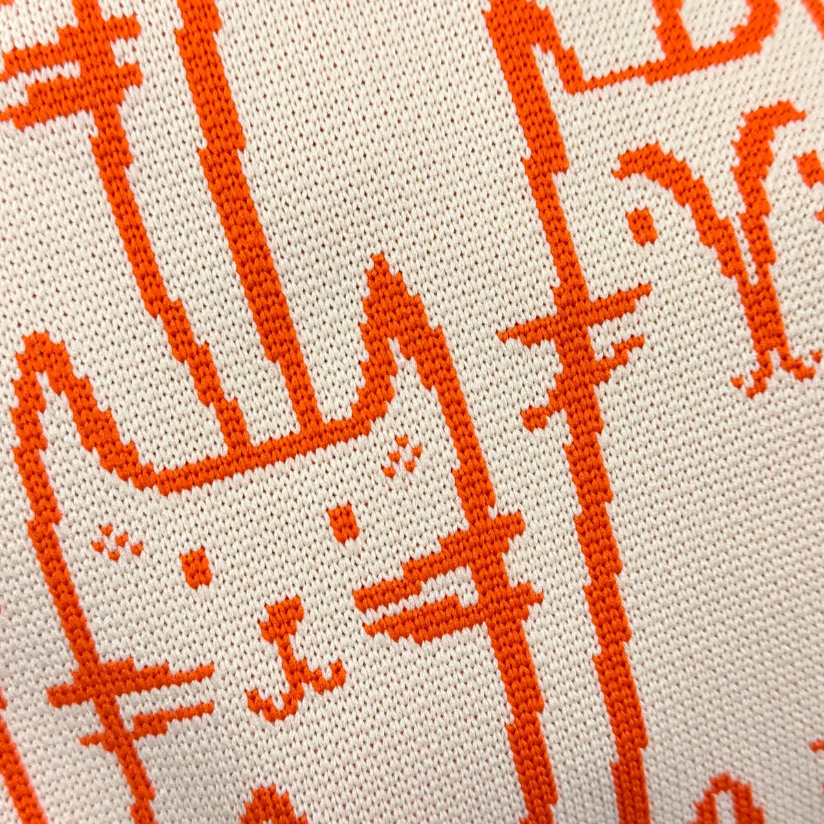 Sac à projet tricot & crochet – Taille moyenne, Blanc avec Chat Orange